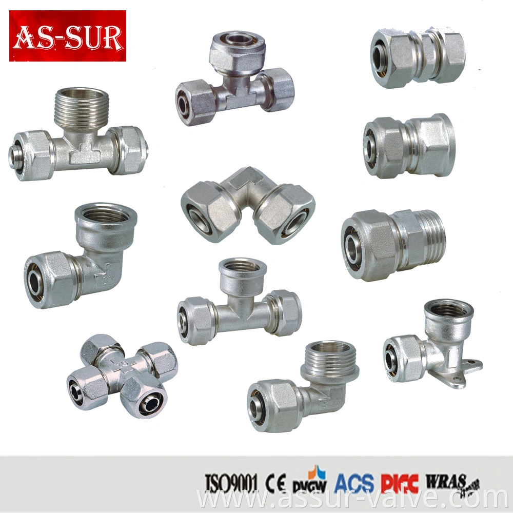 Ce Approved Copper Brass Compression Tube Plumbing Pipe Fitting